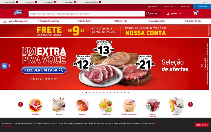 Screenshot of extramercado.com.br