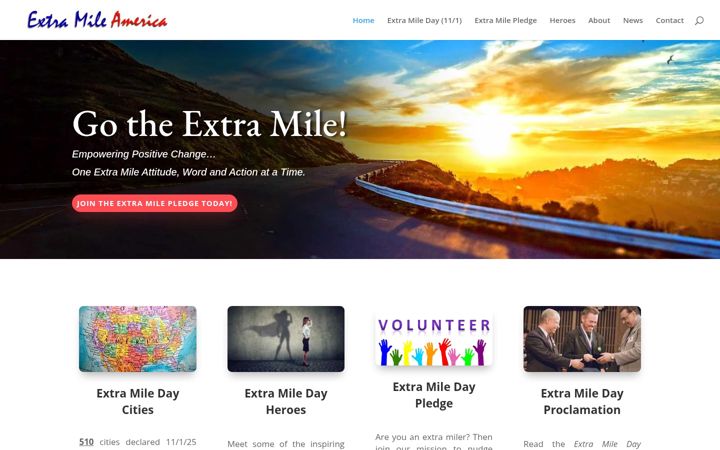 Screenshot of extramileamerica.org