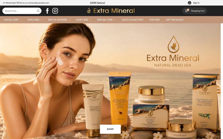 Screenshot of extramineral.com