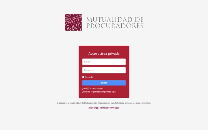Screenshot of extranetmutuaprocuradores.es