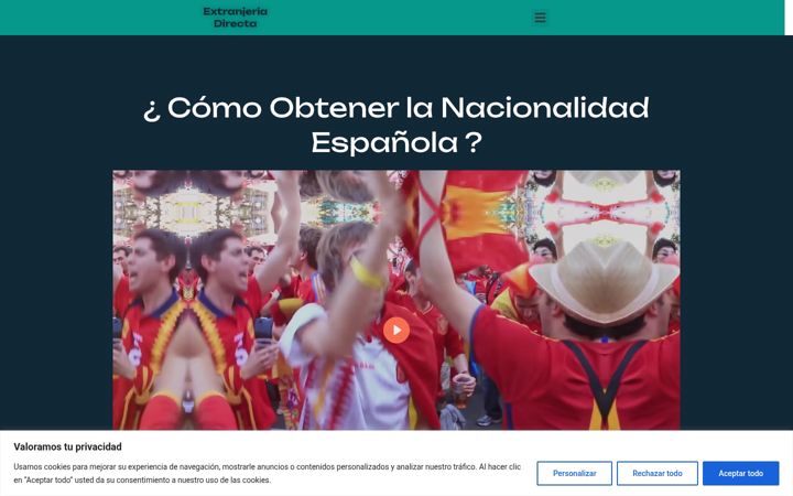 Screenshot of extranjeriadirecta.es