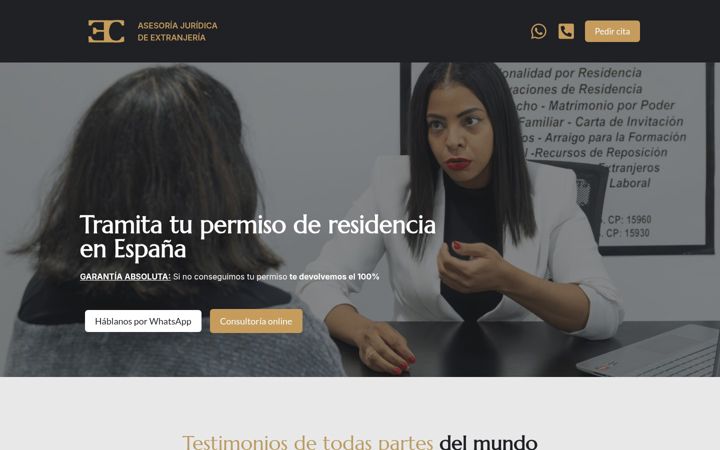 Screenshot of extranjeriaelizabethcaballero.es
