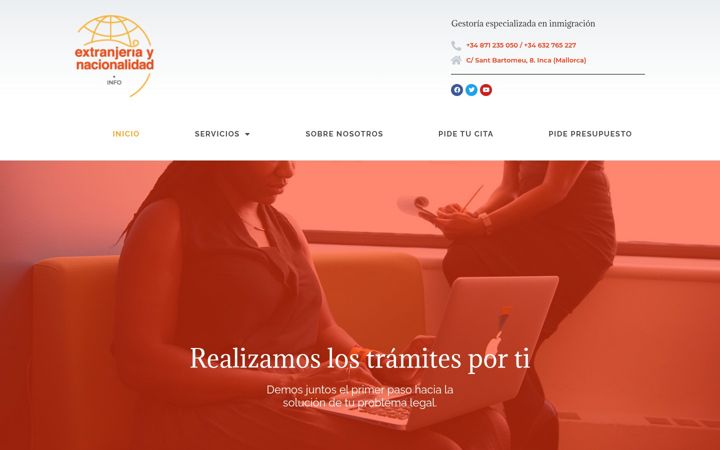 Captură de ecran a extranjeriaynacionalidad.info