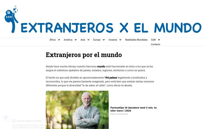 Screenshot of extranjerosxelmundo.com