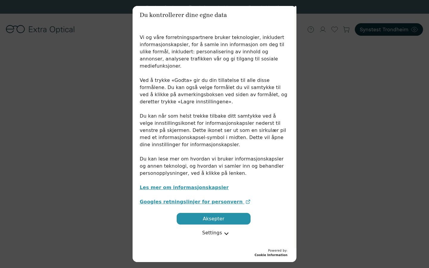 Screenshot of the consent banner shown before any interaction