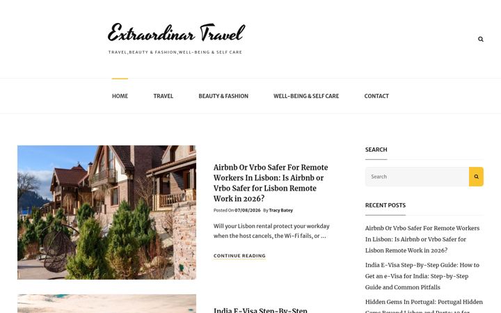 Screenshot of extraordinartravel.com