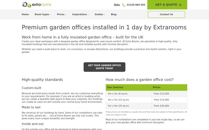 Screenshot di extrarooms.co.uk