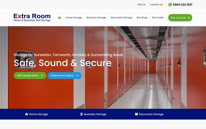 Screenshot di extraroomselfstorage.co.uk