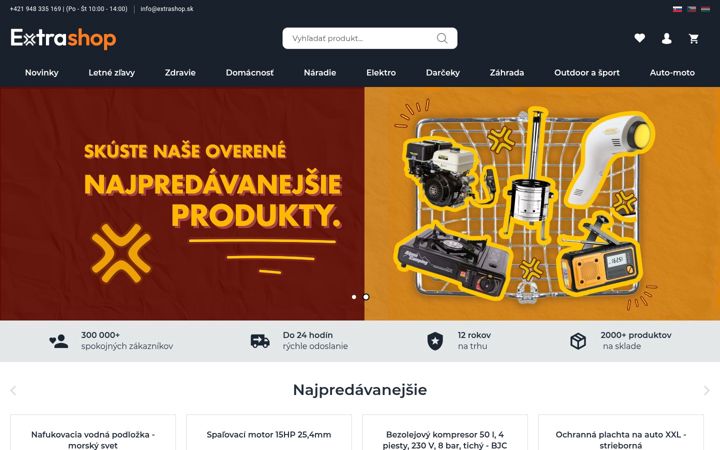 Screenshot of extrashop.sk