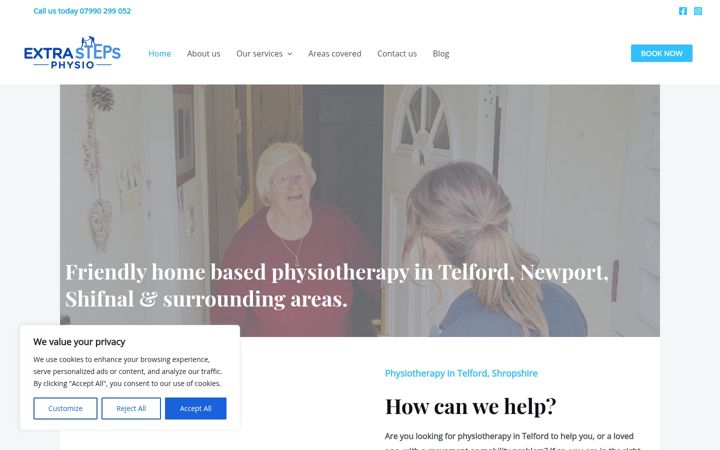Screenshot di extrastepsphysio.co.uk