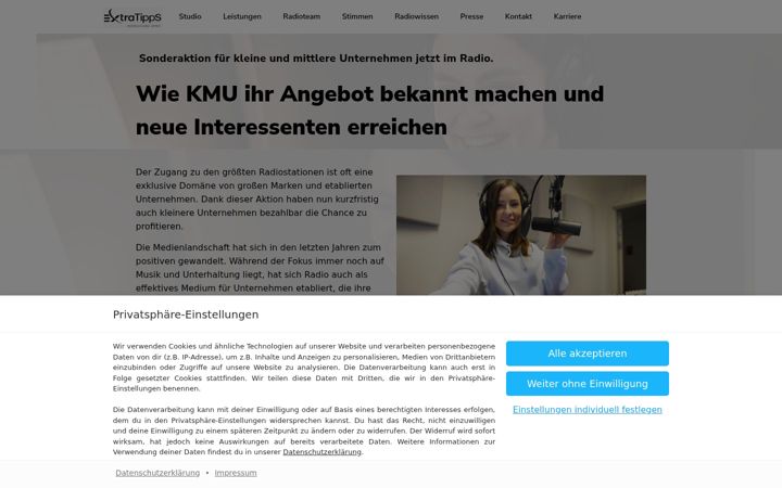 Zrzut ekranu extratipps.de
