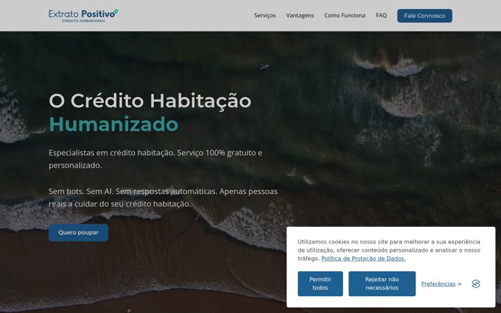Screenshot of extratopositivo.pt