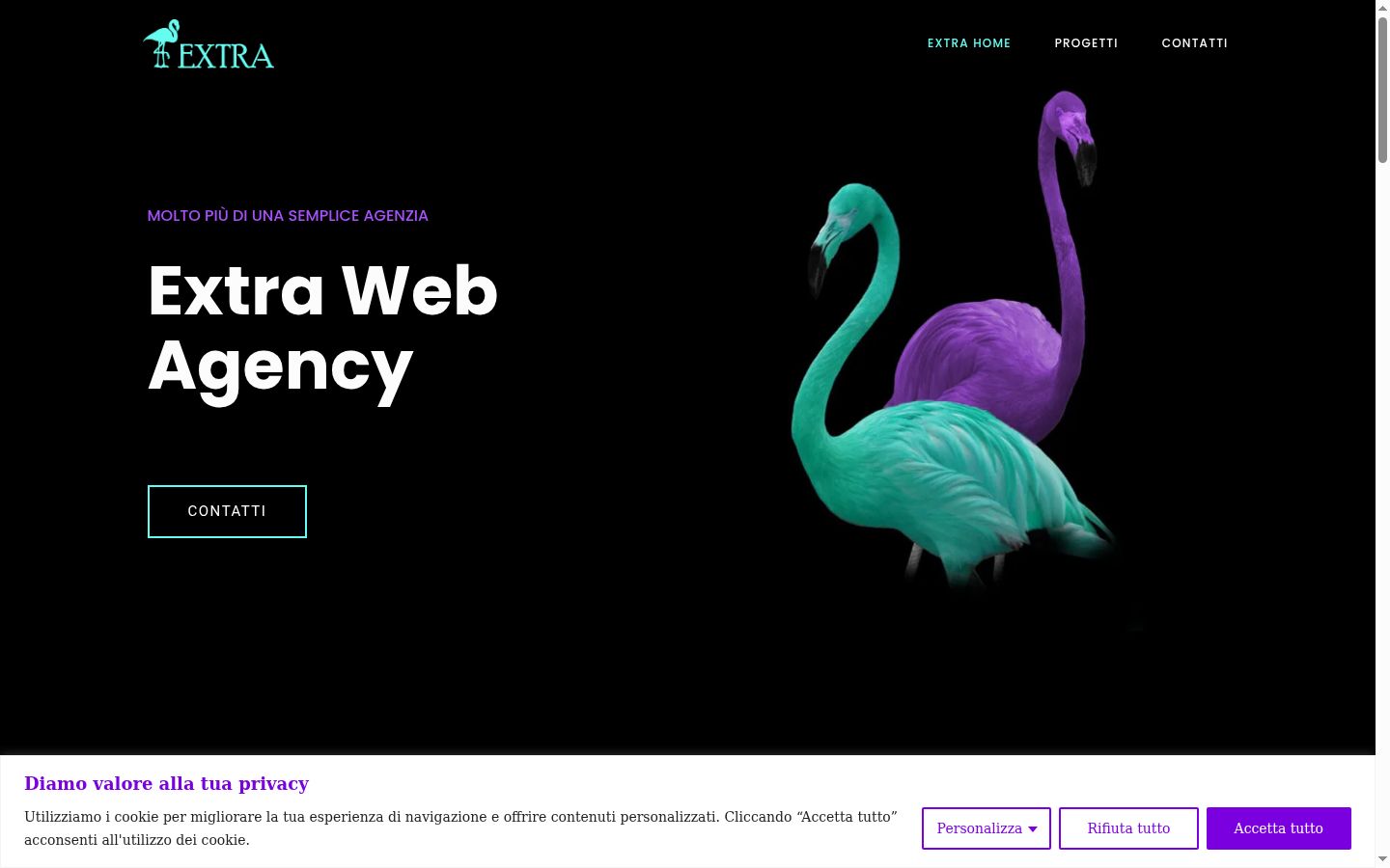 Screenshot del banner di consenso mostrato prima di qualsiasi interazione