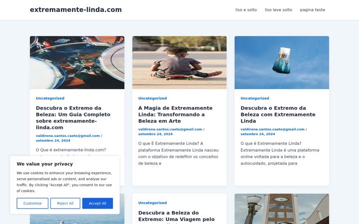 Screenshot of extremamente-linda.com