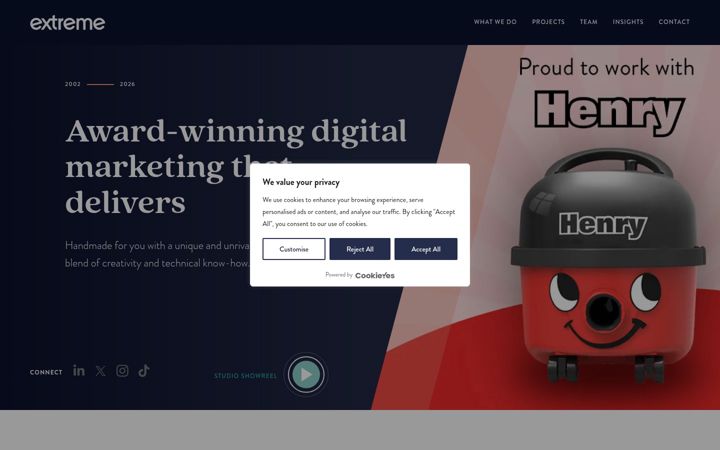 Screenshot of extreme-creations.co.uk