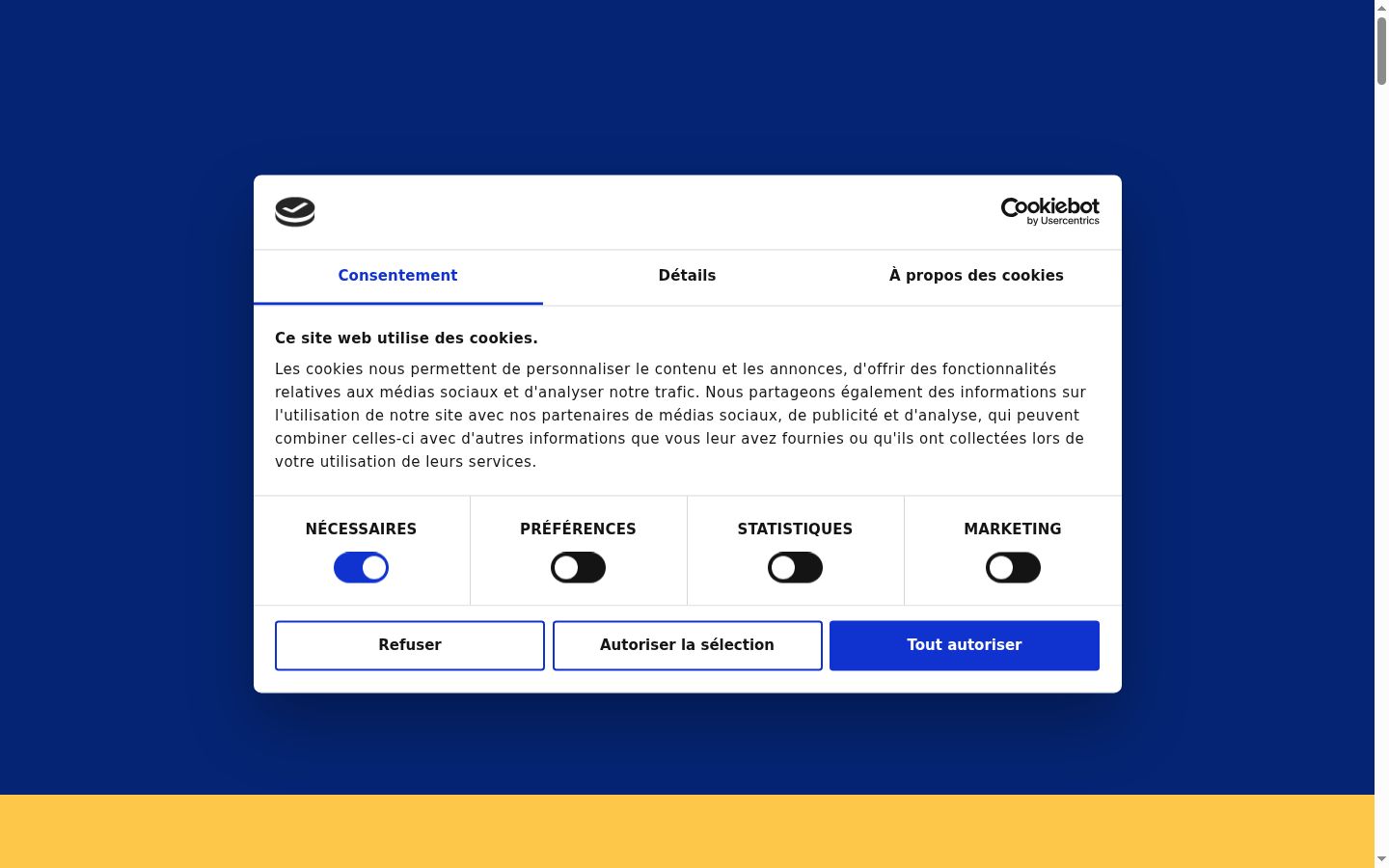 Sutikimo reklamjuostės, rodytos prieš bet kokią sąveiką, ekrano kopija