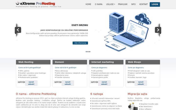 Screenshot of extreme-prohosting.com