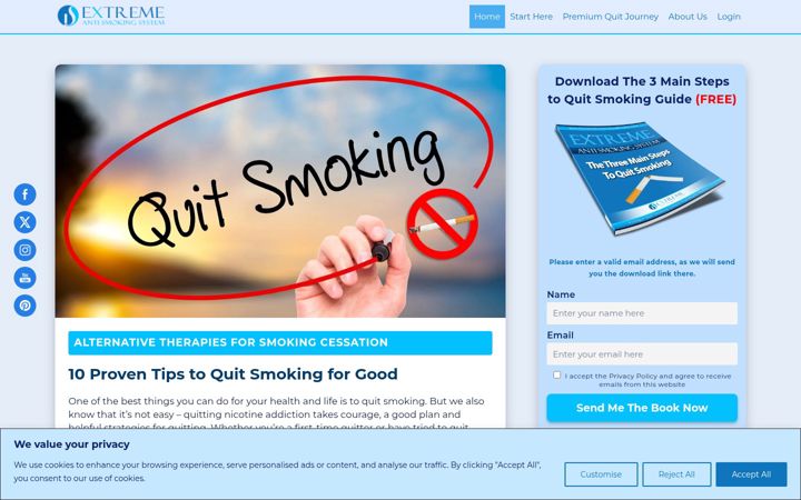 Screenshot of extremeantismokingsystem.com