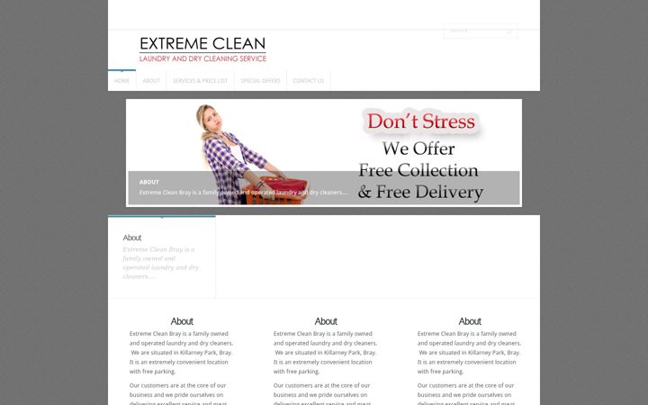Skærmbillede af extremeclean.ie