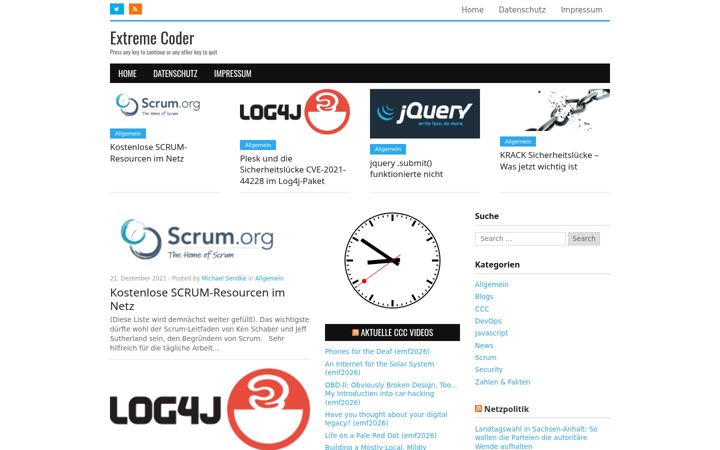 Screenshot of extremecoder.de