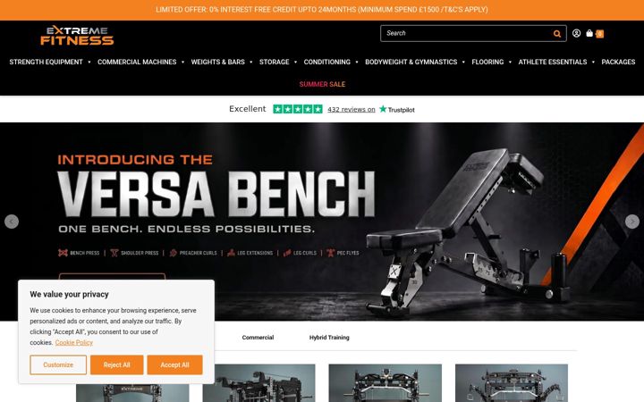 Screenshot di extremefitness.co.uk