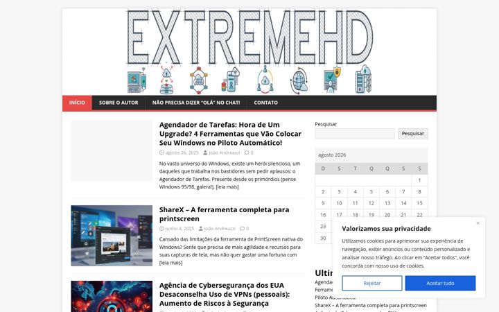 Screenshot ta' extremehd.com.br