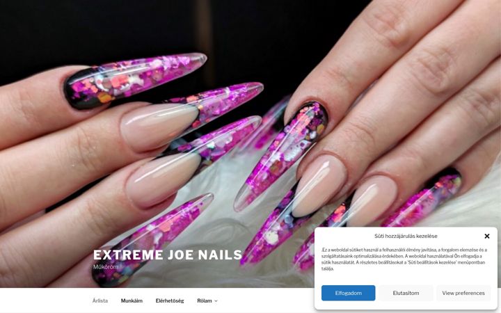 Screenshot of extremejoenails.hu