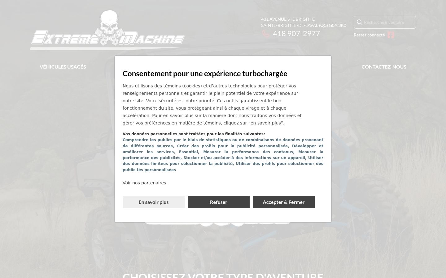 Screenshot of the consent banner shown before any interaction