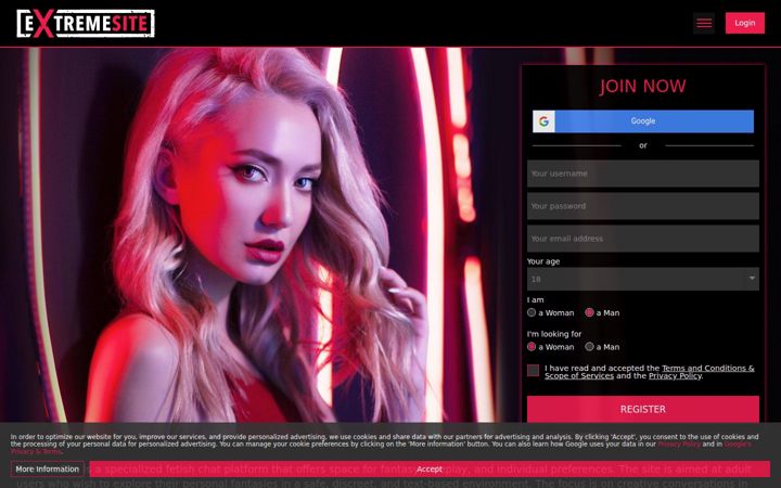 Screenshot of extremesite.com