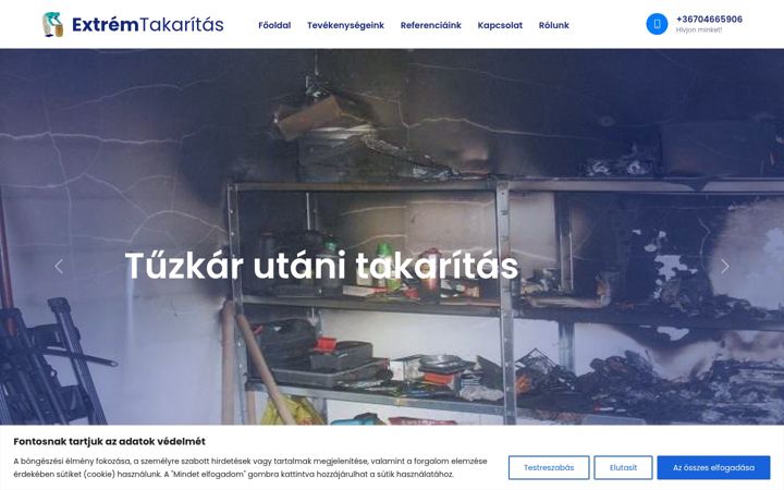 Screenshot of extremtakaritas.hu