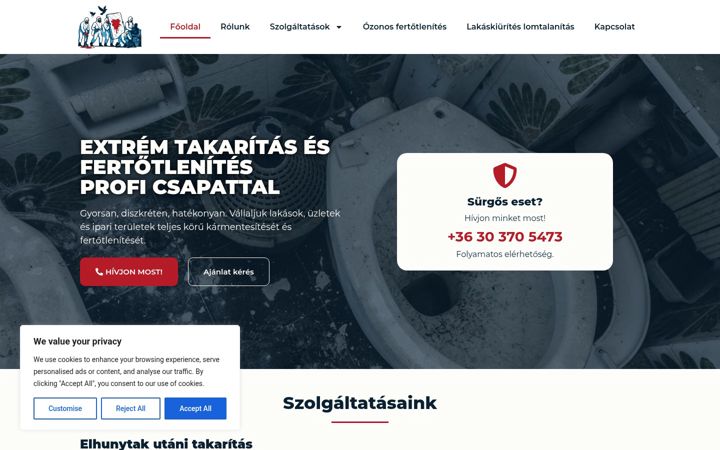 Screenshot of extremtisztito.hu