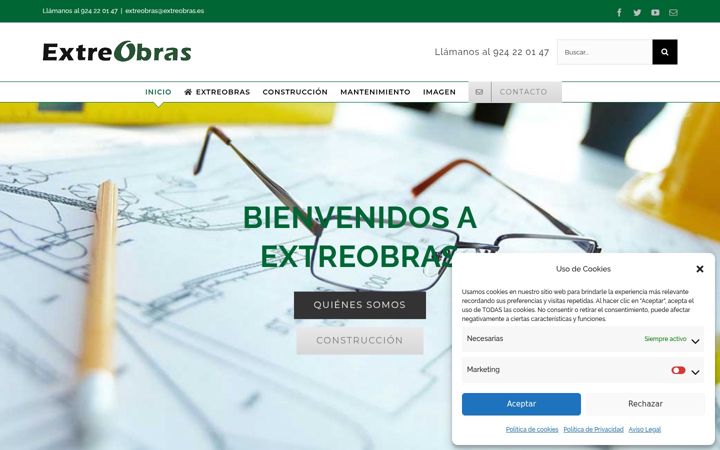 Screenshot of extreobras.com