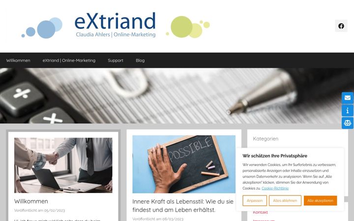Zrzut ekranu extriand.de