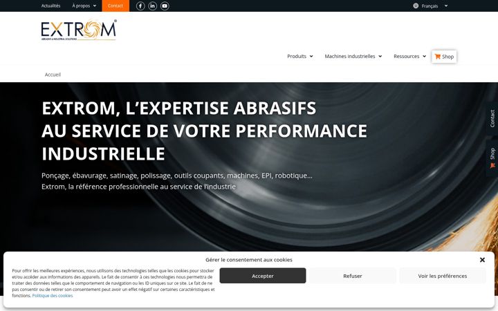 Kuvakaappaus sivustosta extrom.net