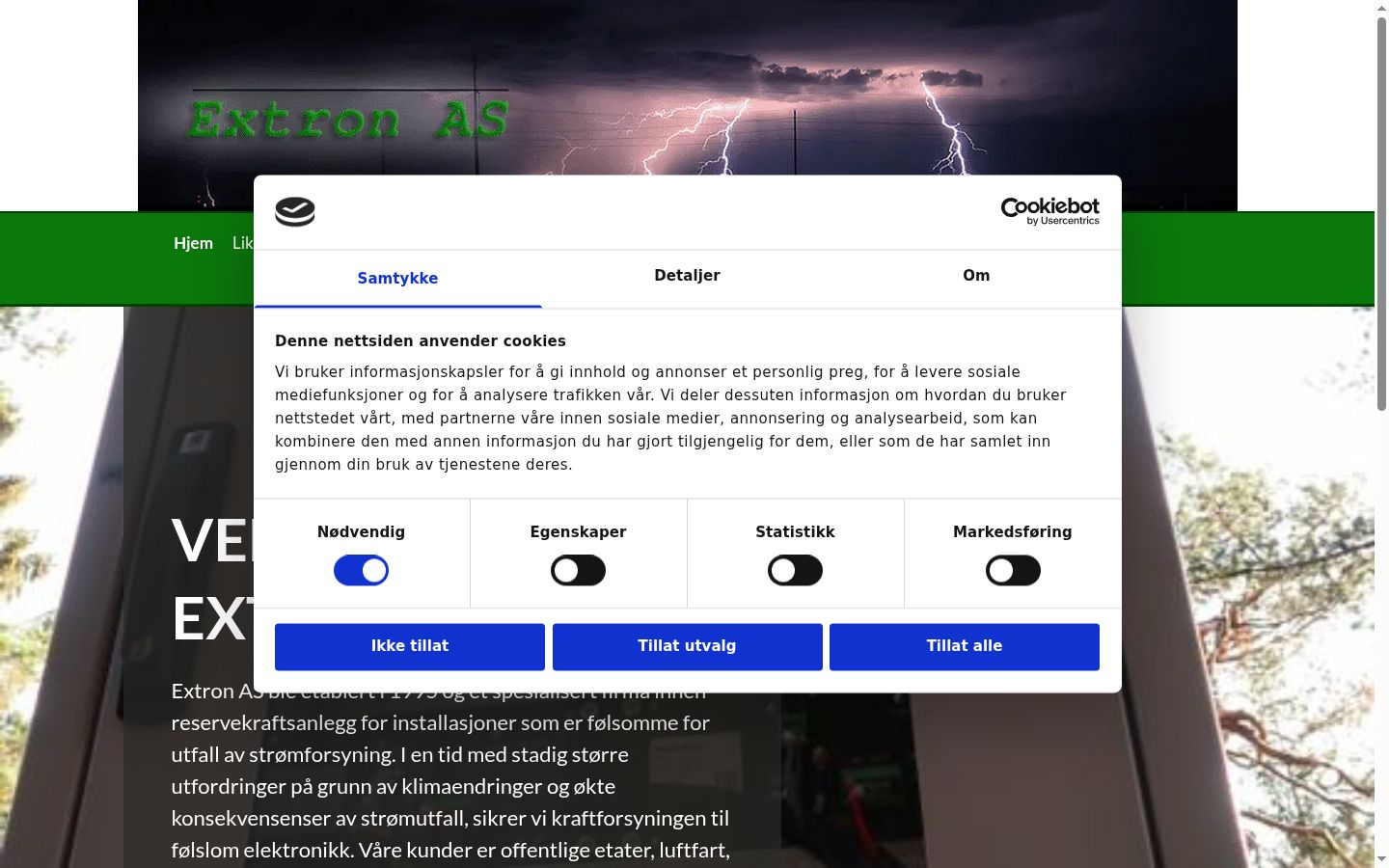 Screenshot of the consent banner shown before any interaction