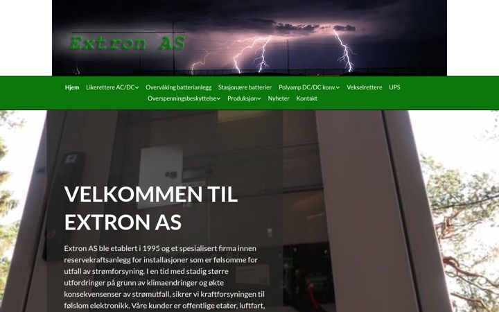 Screenshot of extron.no