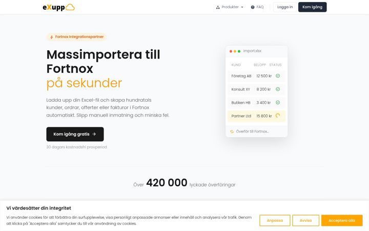 Screenshot of exupp.se