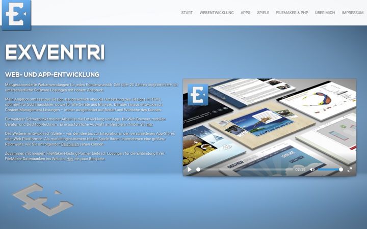 Screenshot of exventri.de