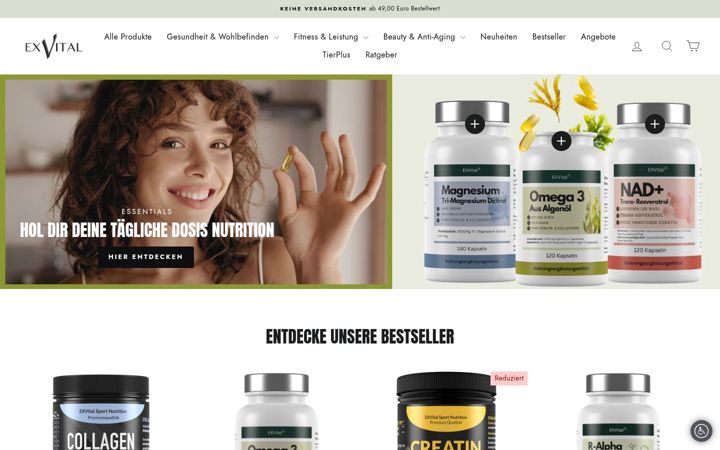 Screenshot of exvital-shop.de
