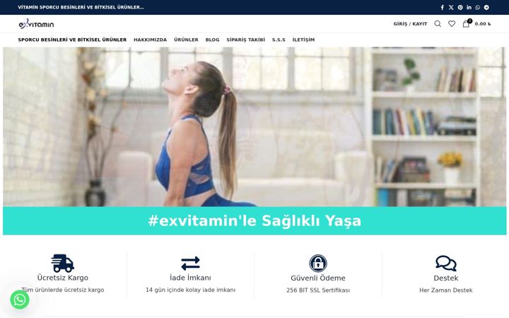 Snimka zaslona za exvitamin.com.tr