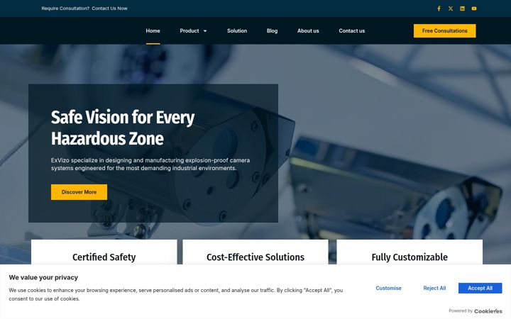 Screenshot of exvizo.com