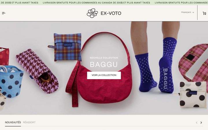 Screenshot of exvoto.ca