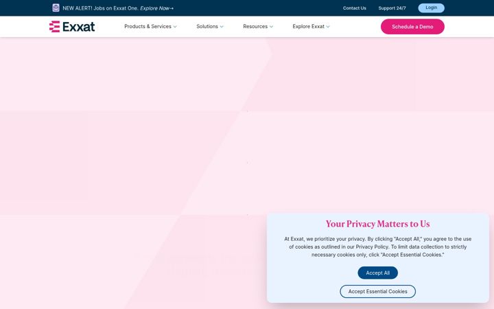 Screenshot of exxat.com