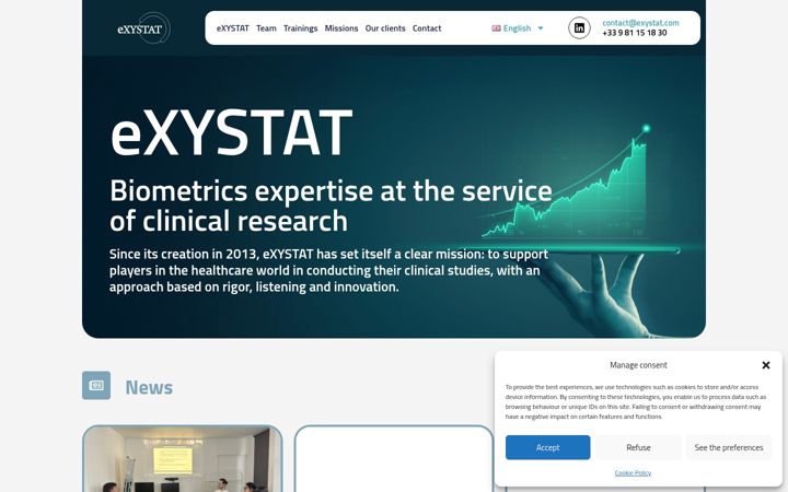 Screenshot of exystat.com