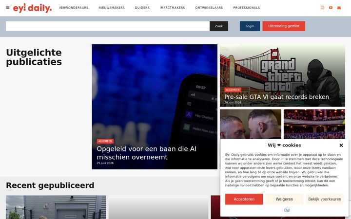 Screenshot of eydaily.nl