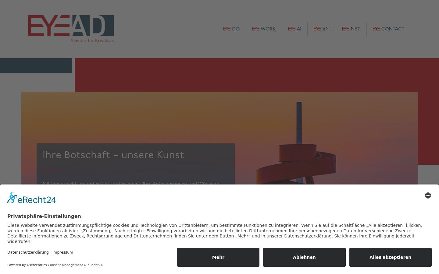Screenshot del banner di consenso mostrato prima di qualsiasi interazione
