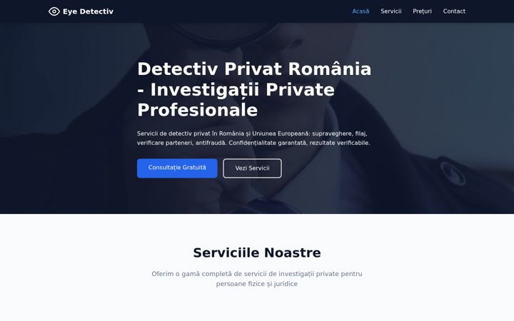 Screenshot of eye-detectiv.ro