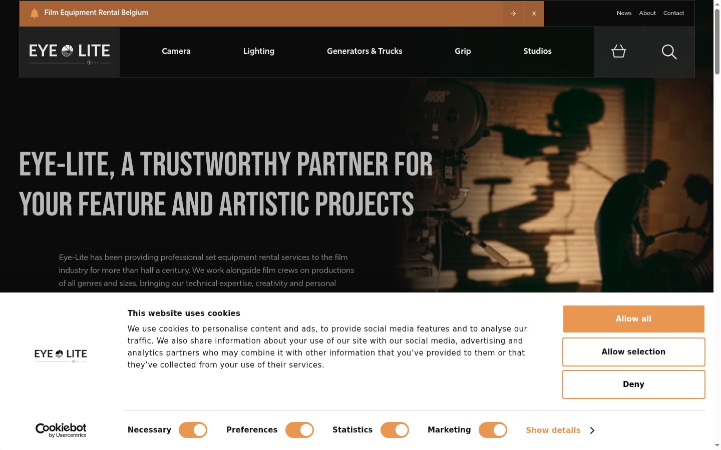 Screenshot del banner di consenso mostrato prima di qualsiasi interazione