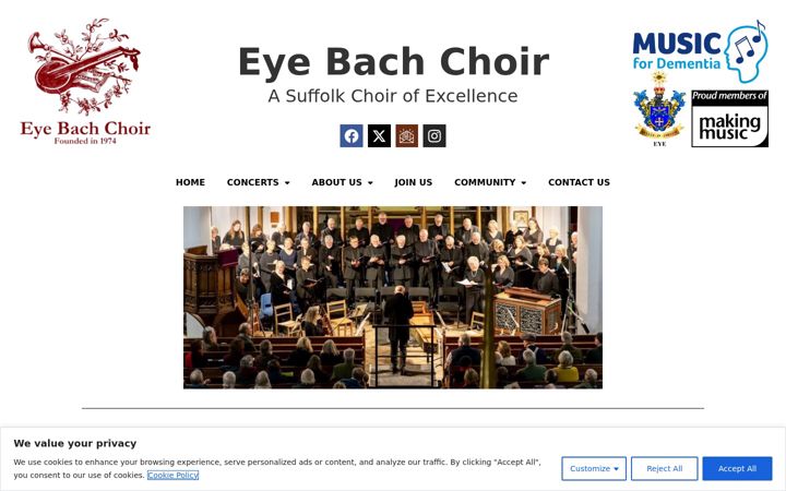Skærmbillede af eyebachchoir.co.uk