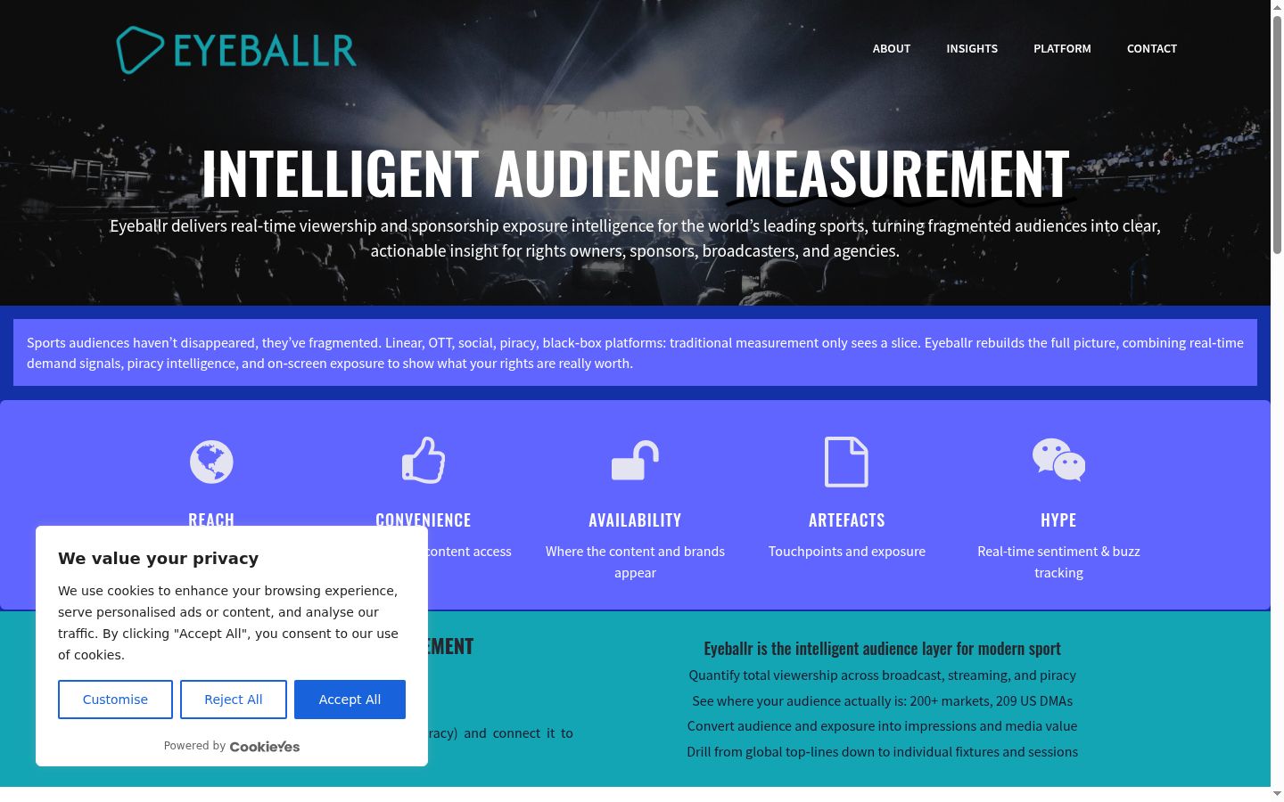 Screenshot of the consent banner shown before any interaction
